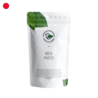 Verpakking voor Red Indo Kratom van Kratom Bird.